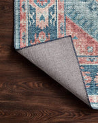 Loloi Skye Collection SKY-03 Turquoise/Terracotta 7' x 9' Oval Area Rug - Image 7