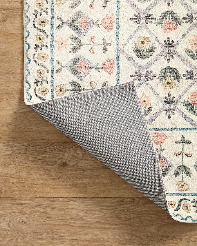 Loloi Rifle Paper Co. Eden Collection EDE-03 Lattice Ivory 7'-6" x 9'-6" Area - Image 7
