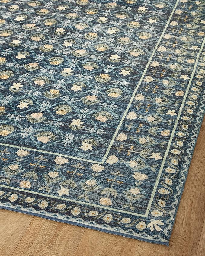Loloi Rifle Paper Co. Eden Collection EDE-03 Lattice Indigo 3'-6" x 5'-6" - Image 9