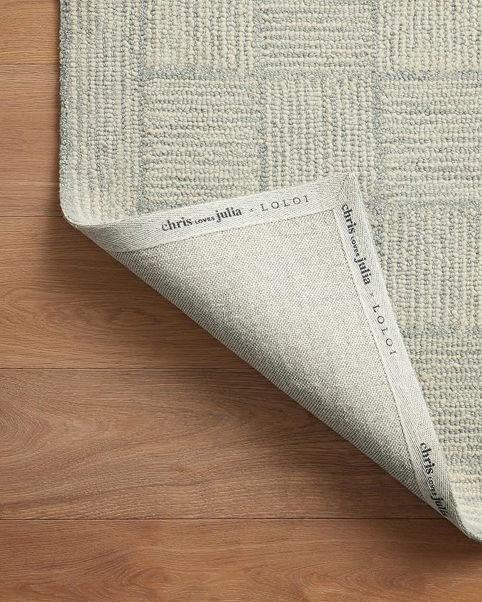 Loloi Chris Loves Julia Francis Collection FRA-03 Silver/Sky 3'-6" x 5'-6" - Image 8