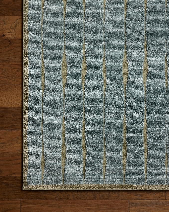 Loloi Chris Loves Julia Calvin Collection CLV-02 Ocean/Olive 5'-3" x 5'-3" - Image 6