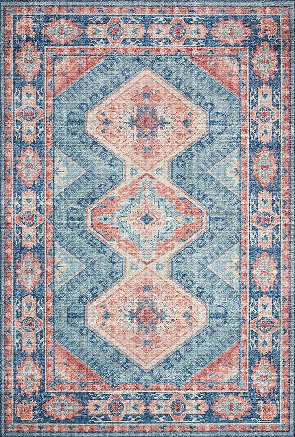 Loloi Skye Collection SKY-03 Turquoise/Terracotta 9'-0" x 12'-0" Area Rug - Image 2